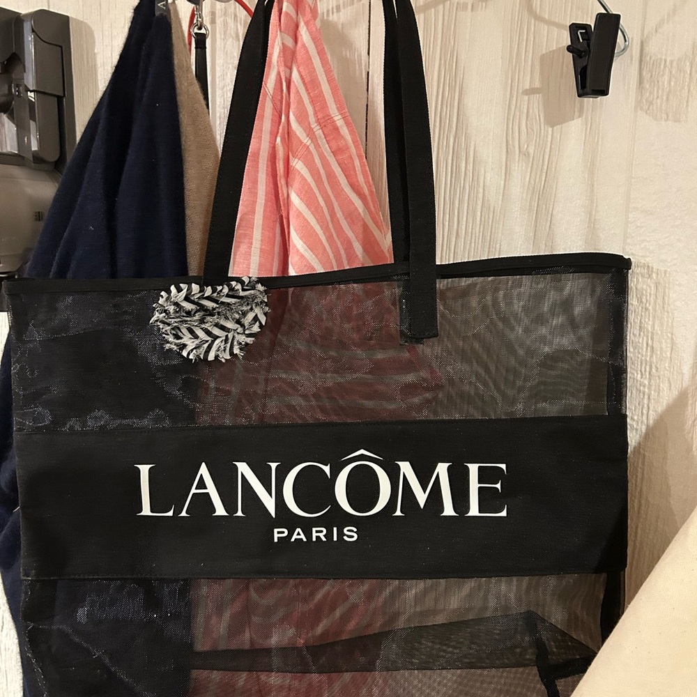Lancome Black Mesh Beach Tote Bag Summer